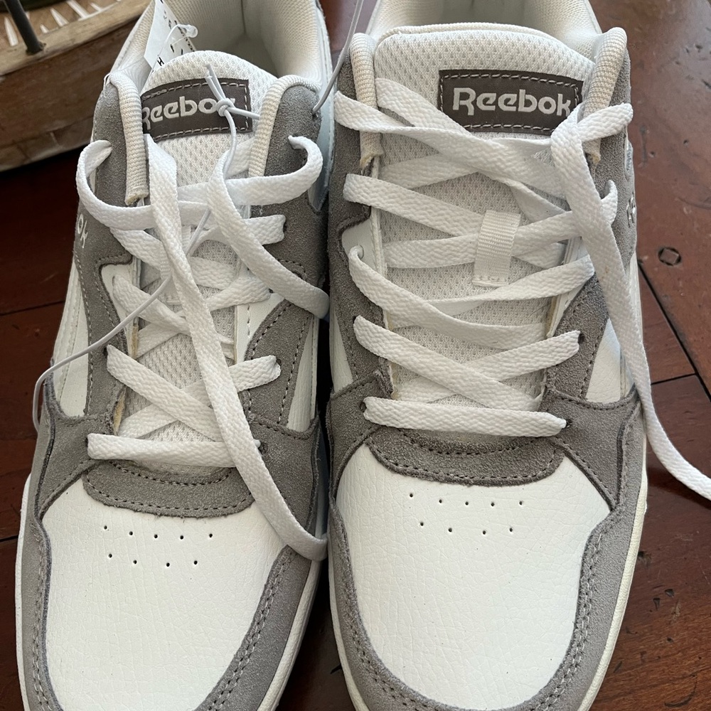 Reebok Classic White and Gray Sneakers